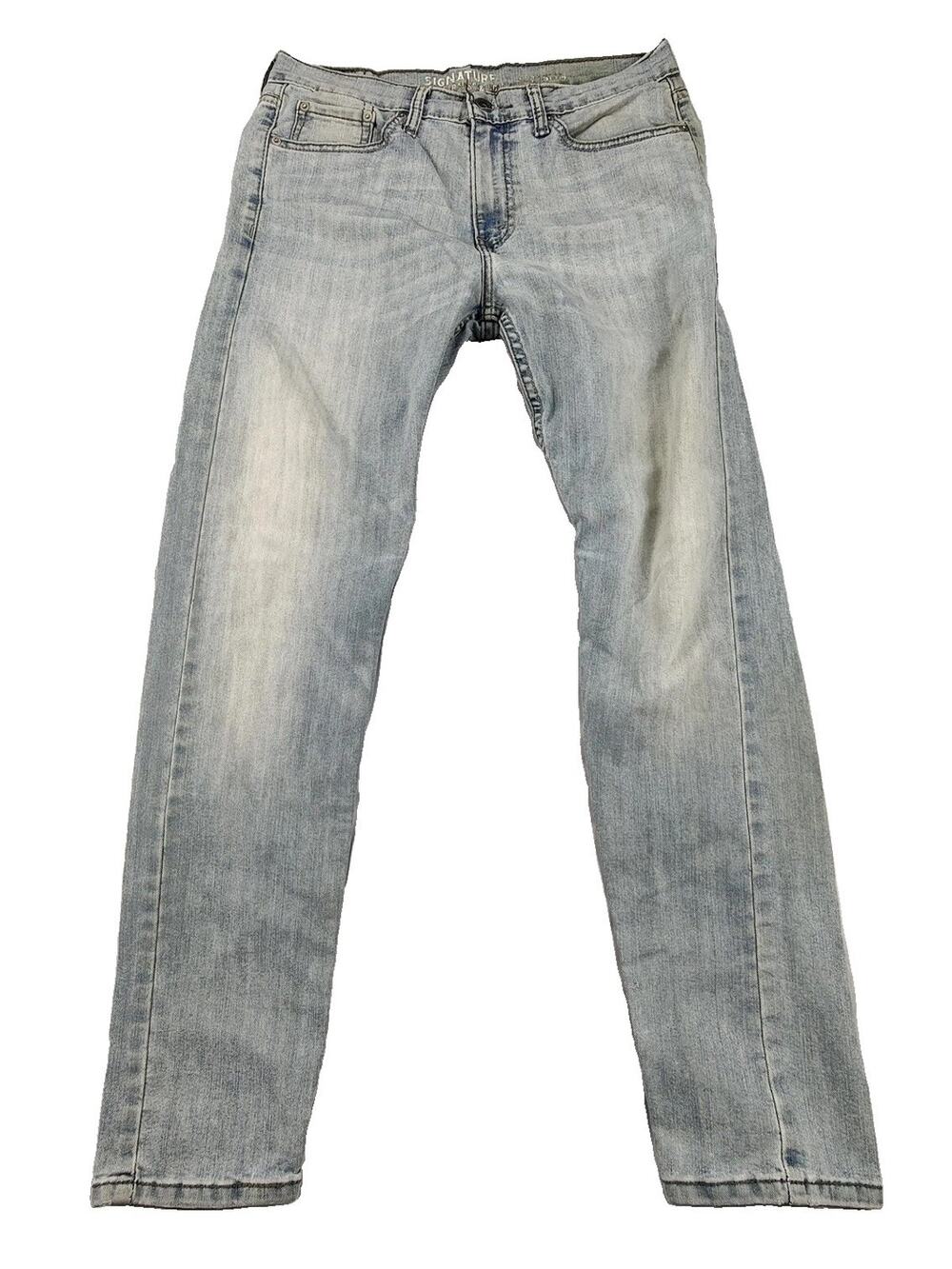 Signature By Levi Strauss Jeans Mens 33x31 Blue Light Wash Slim Straight Denim
